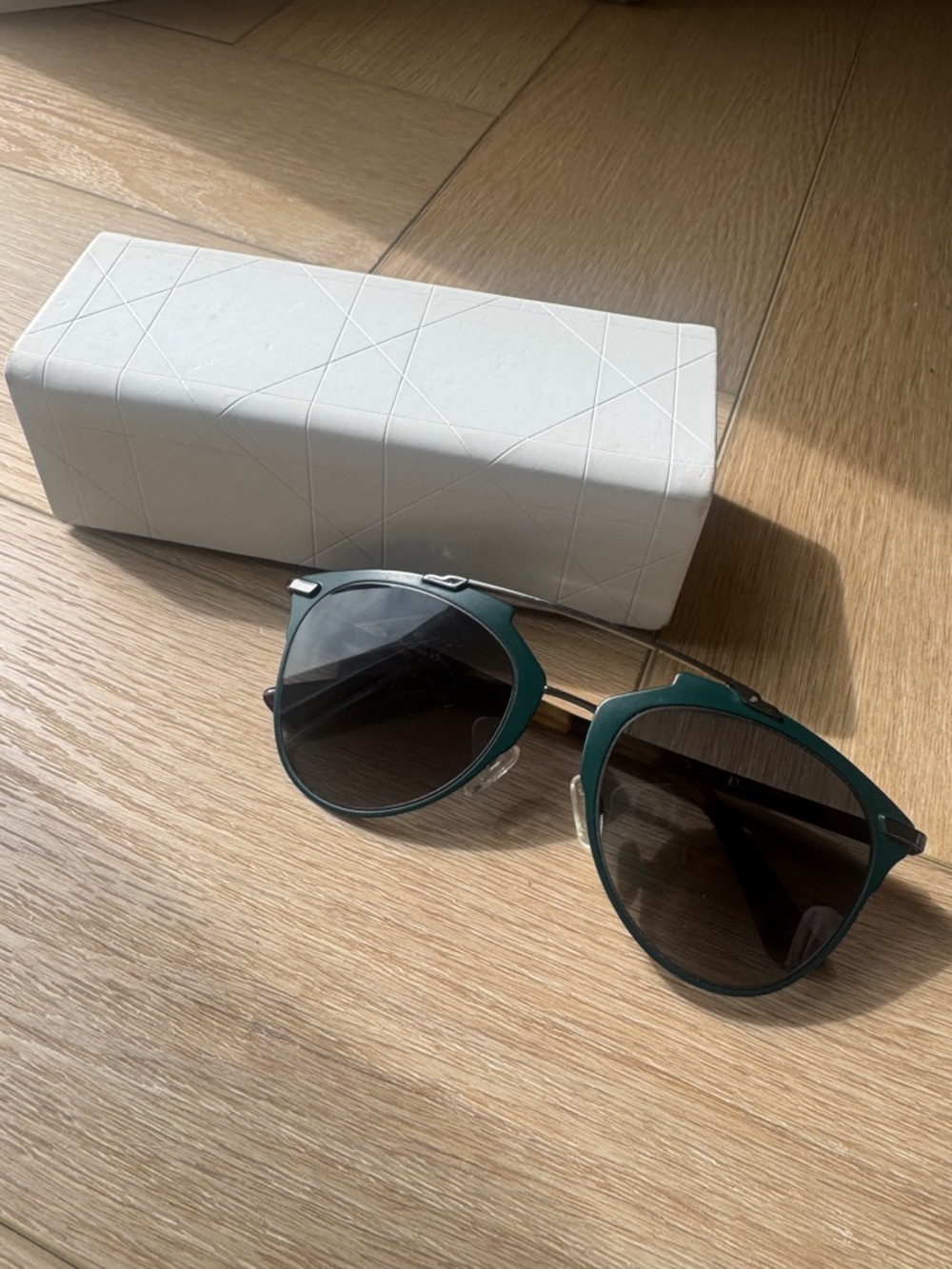Christian Dior Green Metal-Accent Sunglasses